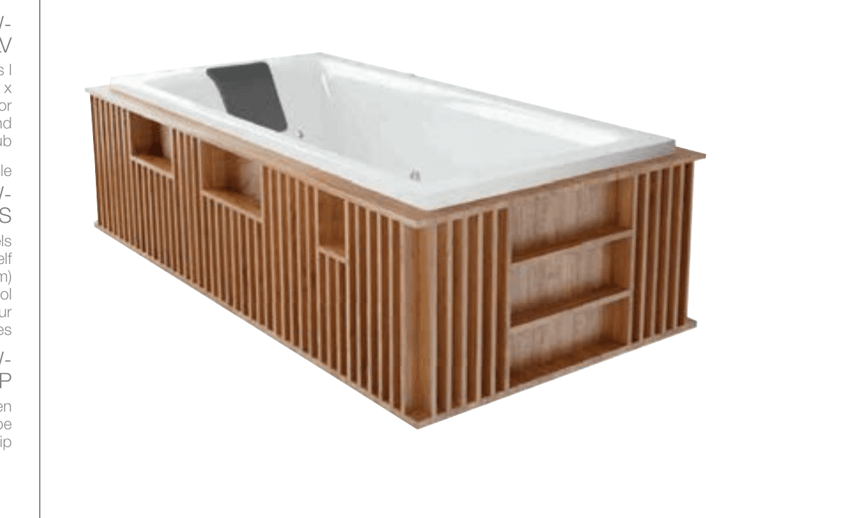 Rasm Artize Wooden Panels L Shape With Strip For Quadro Bathtub