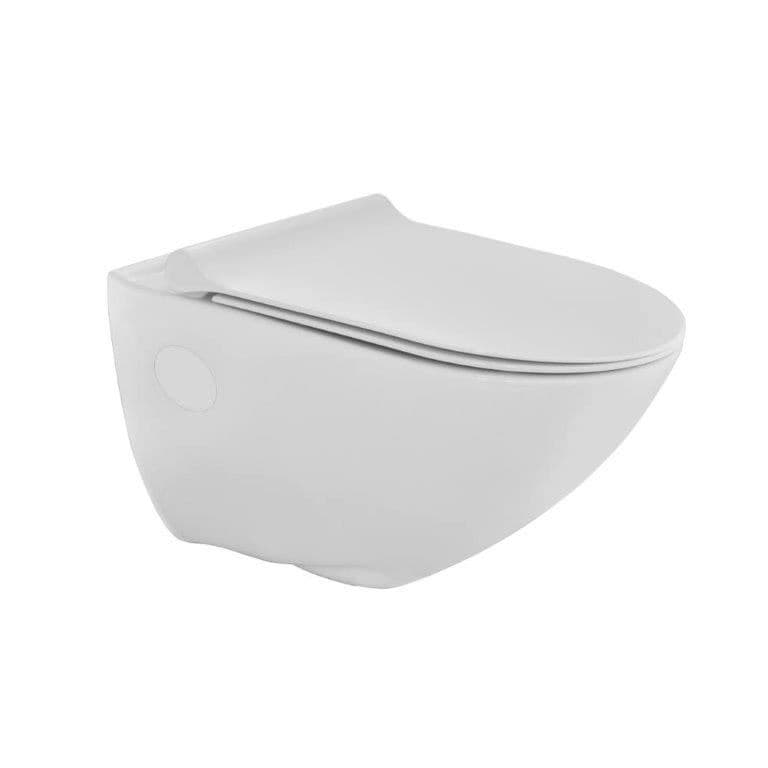 Фото Rimless подвесной унитаз с Uf Soft Close Slim сиденье, Hinges, Accessories Set, Размер: 380x515x360 MM