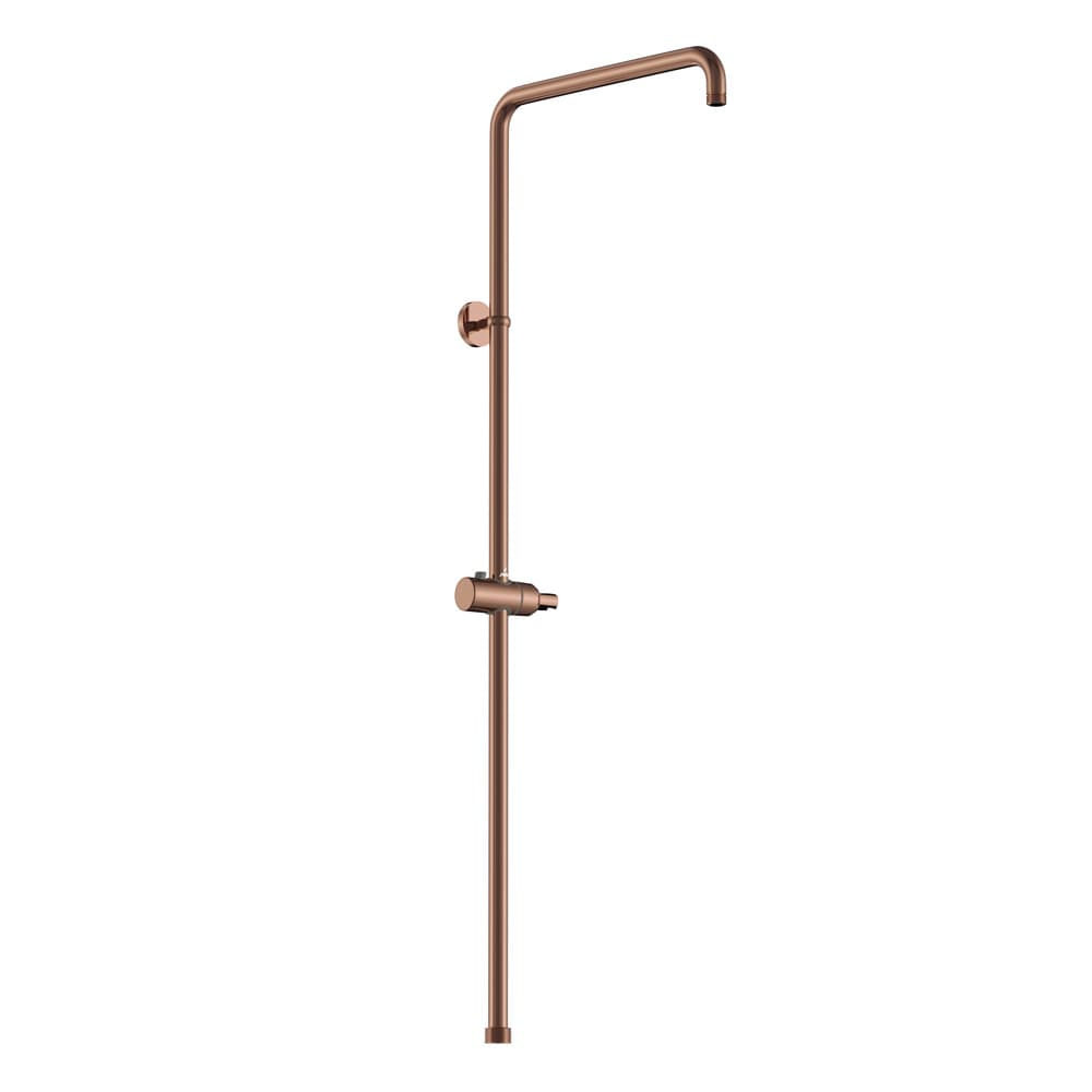Фото Exposed Shower Pipe with Hand Shower Holder - Blush Gold Bright PVD