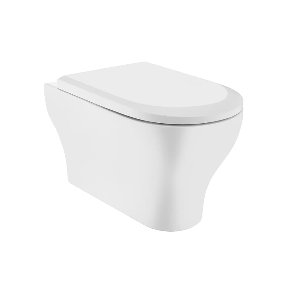 Фото Rimless Blind Installation подвесной унитаз с Uf сиденье с плавным опусканием, Hinges And Accessories Set, Размер: 365x560x350 MM